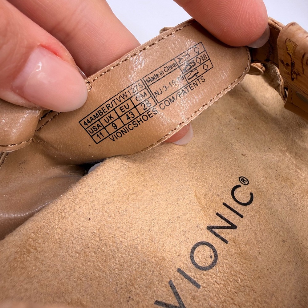 Vionic Amber Gold Cork Adjustable Backstrap Sanda… - image 5